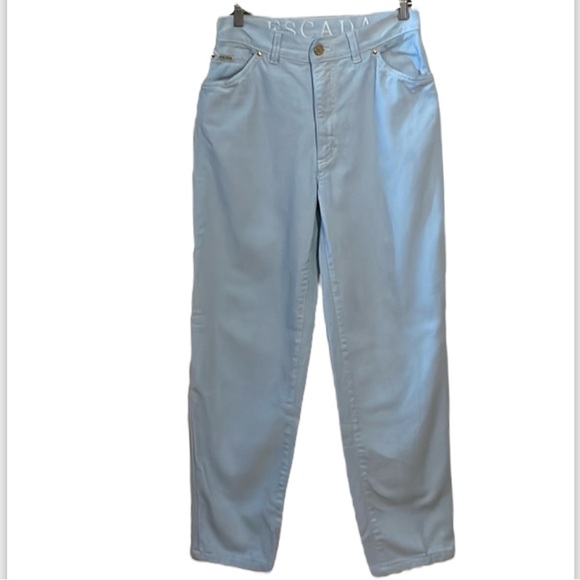 Vintage Escada One Powder Blue High Waist Tapered Jeans Size 38 - Picture 1 of 16